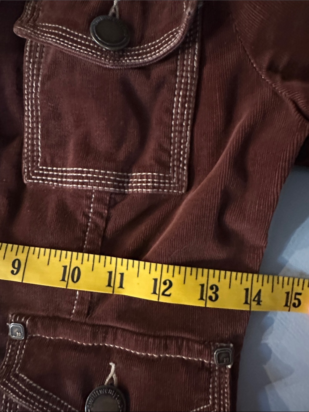 Y2K 2000s Twill Twenty Two Utility Corduroy Jacket Chocolate Brown Sherpa Small - Picture 7 of 11